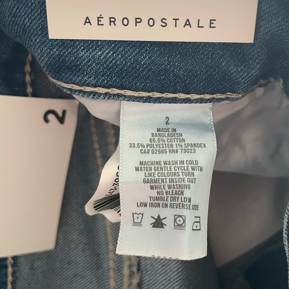 AERO High Rise Stretchy Midi Denim Shorts - Frayed Hem - Medium Denim Blue - Picture 10 of 11